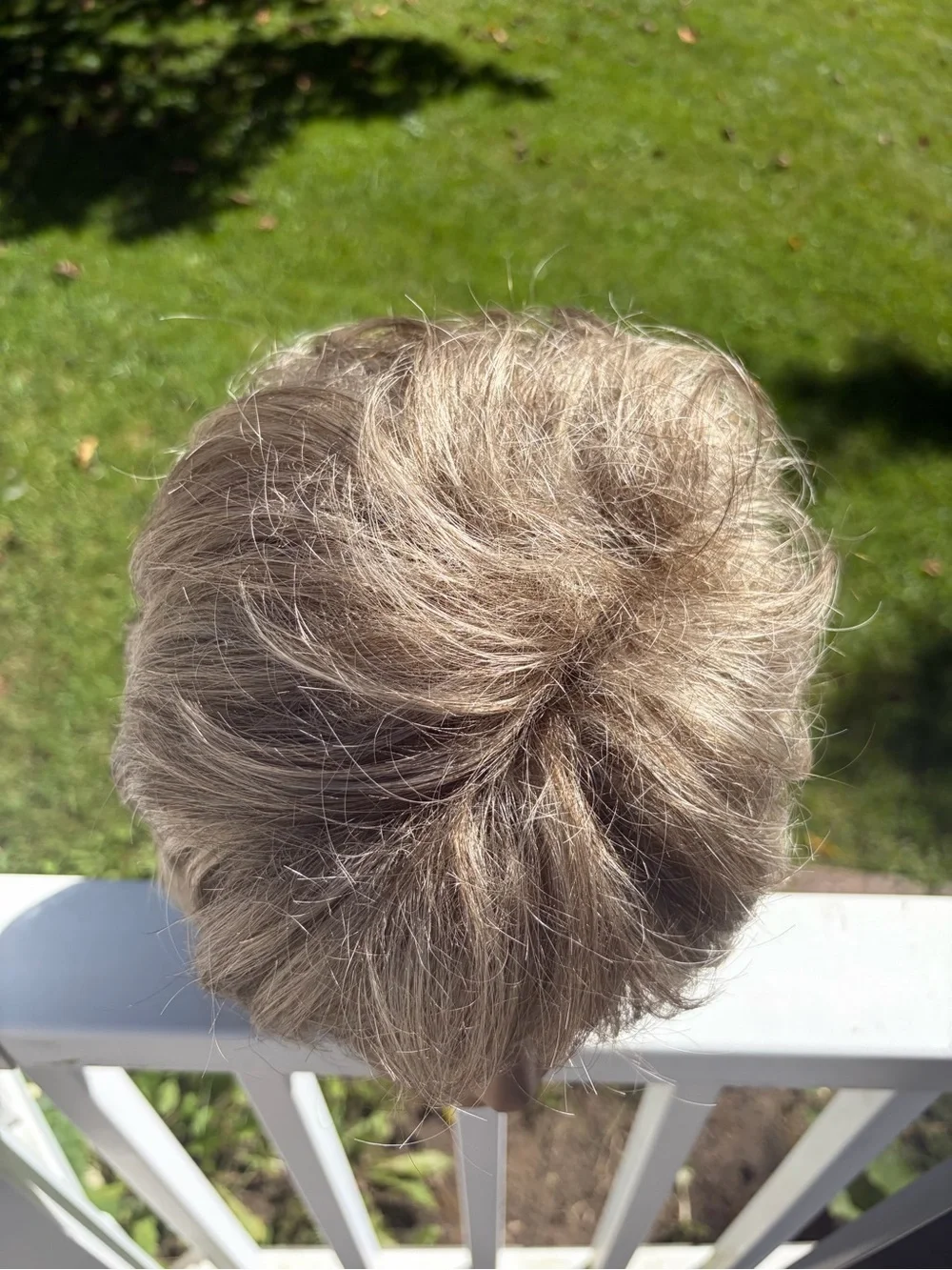 Vintage Brentwood short pixie light blonde & brown synthetic wig with bangs